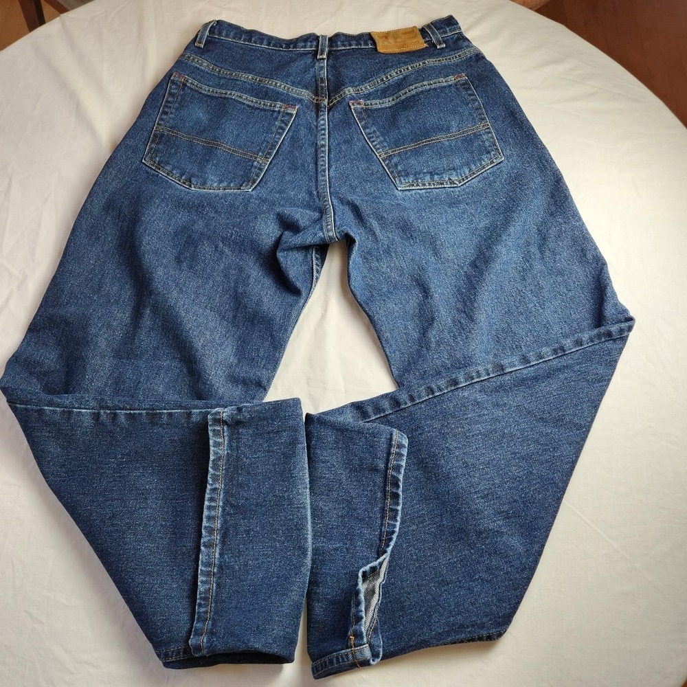Polo Ralph Lauren Mens Blue Denim Banner Jeans 34x32 Vintage Y2K Skater Baggy
